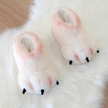 겨울 플러시 곰 발 신발 플러시 가방 커플 홈 따뜻한 면화 신발 슬리퍼 귀여운 여자 미끄럼 방지