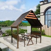 야외 원두막 정자 파고라 오두막 차양막 조립식 농막 정원 펜션, 옵션12