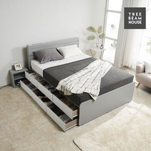 트리빔하우스 스마트 LED+USB형 수납 침대 Q - [7존 독립 라텍스탑 매트리스포함], 메이플화이트