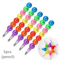 5PCS 만화 웃는 얼굴 연필 아이 선물 공짜 장난감 다시 학교 상 현재 생일 파티 호의 Pinata, 02 5PCS