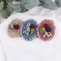 핸드메이드 프릴 플라워 브로치