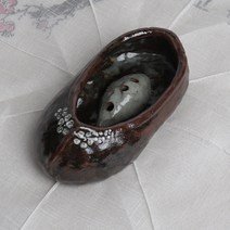검정 꽃신 철화 꽃수반 꽃꽂이 다화꽂이