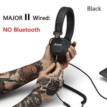 마샬호환호환 이어패드 Marshall Major IV 4 블루투스 헤드폰 딥 베이스 인체 공학적 디자인 III II 2 3/4 접이식 스포츠 무선 및 유선 이어폰, [09] II wired Black