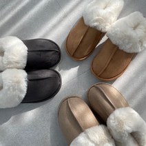 오오룩 남녀공용 푹신한 털신 겨울 캠핑 커플 방한 앞막힌 퍼슬리퍼