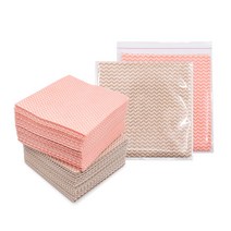 KP 물결행주(포장)(100개) 비스코스행주 홍보 판촉용, 브라운 중(33x35cm) 완포장