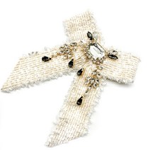 태슬 트위드 리본브로치 블라우스 넥브로치