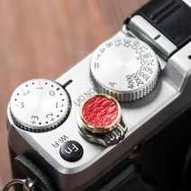 릴리즈 셔터카메라 셔터 릴리즈 버튼 후지 필름 XPRO3 X100FV XT4 2030XE4 Leica M10P 용 황동   가죽 오목, 06 Red