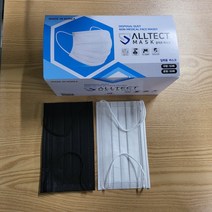 ALLTECT 고급형 멜트블로운 3중필터 KC인증 비말방지 일회용마스크 화이트(200매), 특대형, 블랙