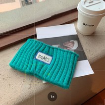 DFMEI 봄 새로운 니트 헤어 밴드 네 캐주얼 와일드 헤어 액세서리 여성용 머리띠 와이드 사이드, 청록색