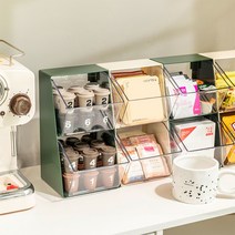 티백정리함 커피 캡슐 정리함 약 탕비실 수납정리함, 그린