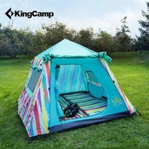도킹텐트 동계텐트 에어빔 캠핑준비 킹캠프가후방우야영야영3-4인전자동홈비치야외텐트, 01 레인보우 스탠더드[싱글 오픈]