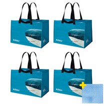 무배 이케아 상어 71L 장바구니 행주증정 시장 가방 쇼핑백 마트 수납 분리수거 다용도 타포린백, 4개