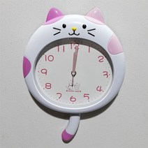 CØupang ⁀‿⁀고양이추벽시계(15251) 추시계 벽시계 자녀방시계 추벽시계 동물시계Ｇo질라몰, 추천＃화이트