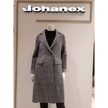 요하넥스 J9D1C16 테일러드카라 체크 모직 코트