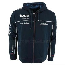 바이크자켓 BMW 바이크 오토바이 모터스포츠 모토라드 Tyco Superbike TAS 레이싱 블루 지퍼 성인용 코튼 후드 스포츠 스웨터, [03] L, [02] Hoodie