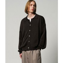 ANOBLIR 오버핏 크롭 카라 가디건 브라운 OVERFIT CROP COLLAR CARDIGAN BROWN