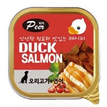 한끼용 소형 강아지 습식캔사료 오리+연어 2개 푸들 닥스훈트 댕댕이 불독