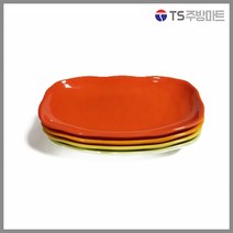 [대명멜라민] 칼라 멜라민 웰빙 골사각접시, 1개, 빨강 8인치
