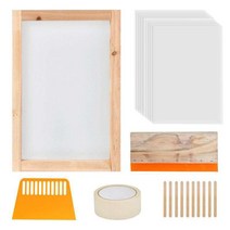 GHSHOP 스크린 인쇄 초보 초보자 키트 아트 용품 DIY 티셔츠 의류, 다색, 나무