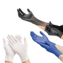 무소 니트릴 장갑 100매 니트로 글러브 요리 식품 셰프 요리 세차 쉐프 위생 음식 작업 일회 용 고무 블랙 화이트 검정, 블루_100매, S