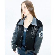LUV IS TRUE MZ LVT VARCITY JACKET(CHARCOAL)