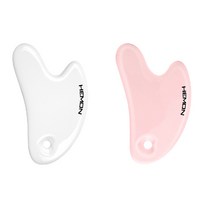 (당일발송) 괄사 마사지 도구 하트괄사 세라믹괄사 파우치증정 얼굴 승모근 두피 림프순환 괄사 경락 마사지기, 1개, 핑크+화이트