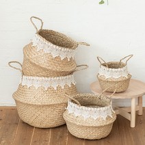 레이스 데코 해초바구니(4size), 대