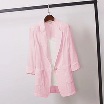 30대 여성 정장자켓 s-5xl 얇은 리넨 코튼 루즈 린넨 블레이저 솔리드 40대