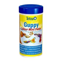 테트라 구피 컬러미니 플레이크 프리미엄 색상강화 구피 전용 먹이 사료 밥 250ml, 컬러 미니 플레이크