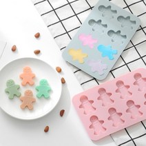 강아지 간식 만들기 모양 틀 얼음틀 키트 진저맨 쿠키 실리콘 베이킹 몰드 아이스트레이, 핑크