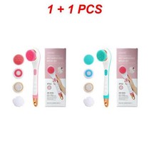 전동바디브러쉬 전기 샤워 브러시 백 스폰지 스크럽 방수 실리콘 각질 제거 청소 1 2 3 개, 4.Mix A 2 pcs - KR