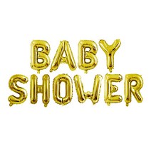 BABY SHOWER 이니셜 풍선 원팩 16인치 베이비샤워, BABY SHOWER  - 골드 이니셜 원팩