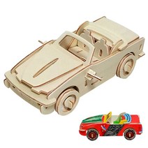 md 만들기대장 목공스포츠오픈카대형 나무모형색칠, 단품