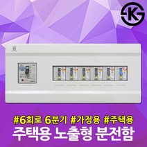 GAIS 주택용 노출형 분전함 6회로 6분기 가정용배전함 노출전기분전함 배선차단기 누전차단기 차단기박스 전기 차단기포함 조립형 차단기 누전차단기함 노출전기분전반 노출분전함 분전반