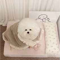 뭉밍 강아지 메모리폼 침대 고양이 방석 심플 버전, 아이보리, L