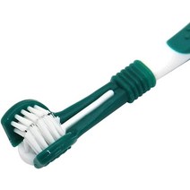 BWESOO Green 강아지 칫솔 트리플 헤드 칫솔 애견 칫솔용 개 칫솔