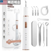 [FAIRYLOVE 정품] 치아용 플라크 리무버 치석 제거제 3가지 모드 및 4개의 교체 가능한 클리닝 헤드 포함 687464