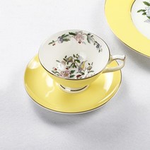 FREELIFE 명품 커피잔세트 예쁜 도자기 HU-436, 220ml, Style B yellow