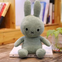 미피 봉제인형 러블리 토끼 피규어 웨딩 인형 흰토끼 쿠션 여자 침대 아동 털 장난감 선물, 녹색, 25센티