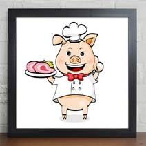 cv306-맛좋은우리고기 인테리어액자 블랙/3타입-닭_1