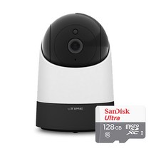 EFM네트웍스 ipTIME C200 200만 화소 FULL HD 실내 회전형 IP카메라 1080P 양방향 음성 대화 야간 감시 모드 자동 전환 DDNS NAS ONVIF 지원, IPTIME C200 + SD메모리 카드 128GB