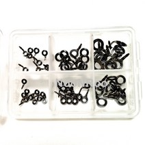 바다낚시대 민물낚시대 NooNRoo 초소형 세라믹 센터 링 낚싯대 가이드 MK 수리봉 건물 DIY 상자당 6 개 크기 60, Grey  60pcs