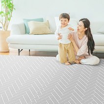 논슬립매트 폭신한 쿠션매트 충격완화 미끄럼방지 헤링본 놀이방매트 층간소음 거실놀이 pvc 아기 유아 베란다 복도 농막 장판 컨테이너바닥 생활방수 항균매트 100% 국내생산, 헤링본그레이_화이트 1.5M