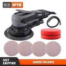 자동차폴리셔 폴리싱 광택기 패드 유막제거 SPTA 에어 샌더 자동차 페인트 관리 도구 가변 속도 연마 랜덤 궤도 기계 목재 작업 그라인더 6 인치 150mm 350W, 2.50mm Random Orbital - 220 볼트
