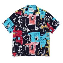남자정장셔츠 Oversized Wacko Shirt 여름 남성 탑 낙서 하와이 반팔 셔츠