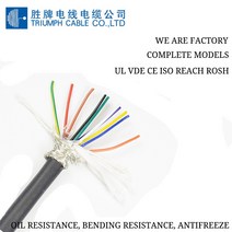 TRIUMPHCABLE RVVP 전력선 1.5MM PVC jecket 신호 제어 차폐 5 코어 와이어 케이블 온도 저항 70, [01] 5X1.5MM, [01] Black, [02] 2m