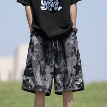 여름카모플라쥬반바지남루즈핏트렌드스포츠캐주얼옆배기5부비치팬츠DK899