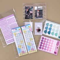 [은스] A5 6공 스티커바인더 커버 / 속지 스티커보관파일 다꾸스티커 보관 인스 씰스티커 포카바인더 티켓북 커버, 속지 4포켓 (양면10매)