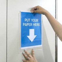 실내외 투명 부착 아크릴 양면 게시판 상황판 세로, 단품