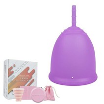 월경컵 생리컵 생리용품 월경컵 세척 출입하기 쉬운 누출 없는 부드러운 세척 소독 (표준 타입 M(세트) 퍼플) 月経カップ 生理カップ 生理用品 月経カップ洗浄 出し入れやすい 漏れな